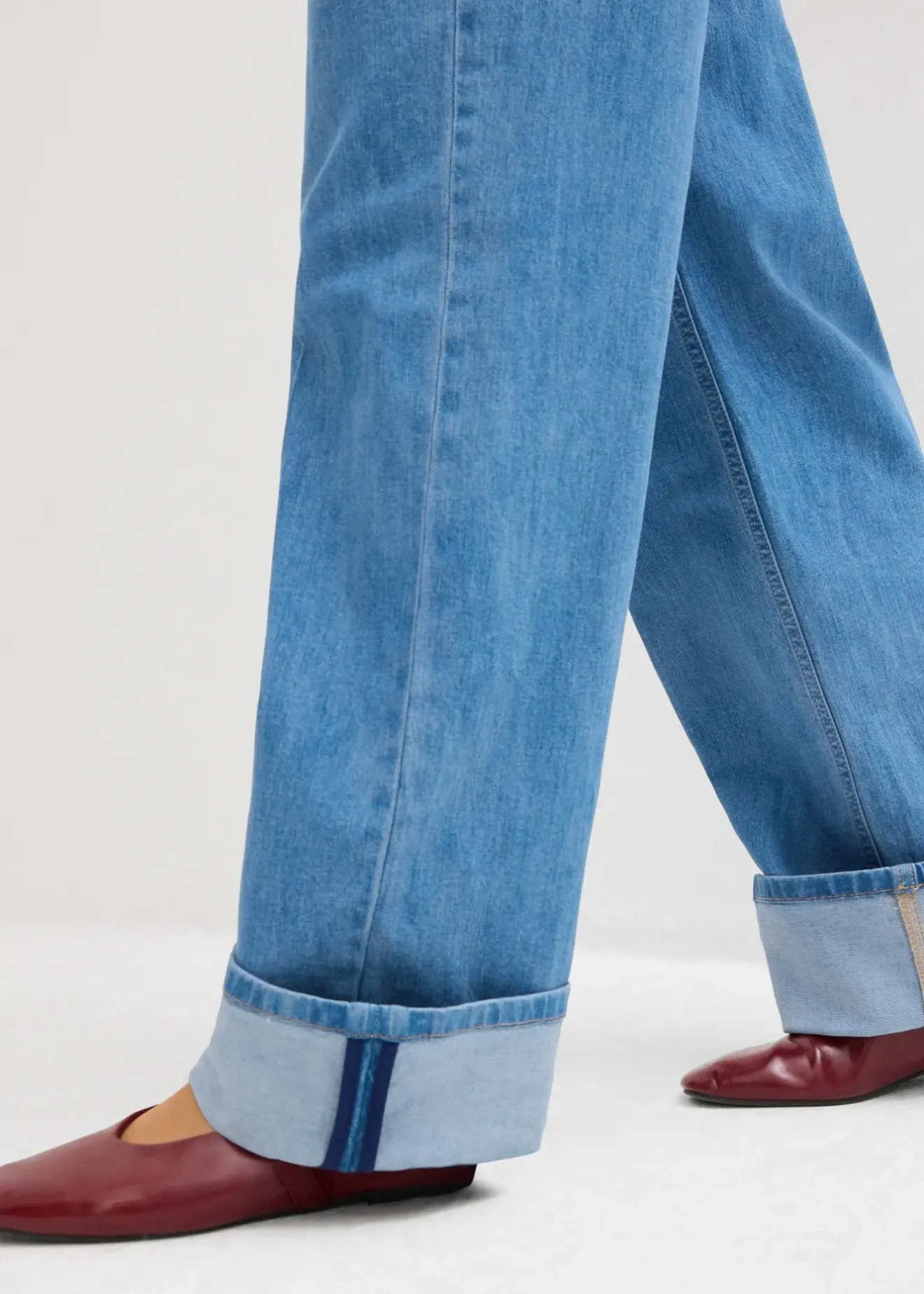 Femme bonprix Jeans|Jean droit loose taille mi-haute, long