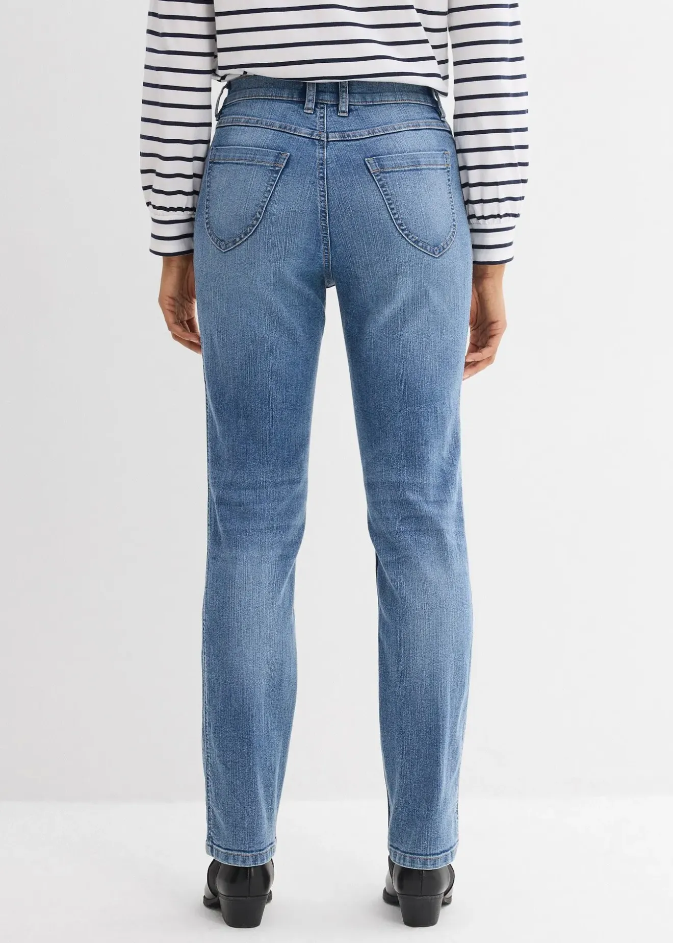 Femme bonprix Jeans|Jean droit taille haute