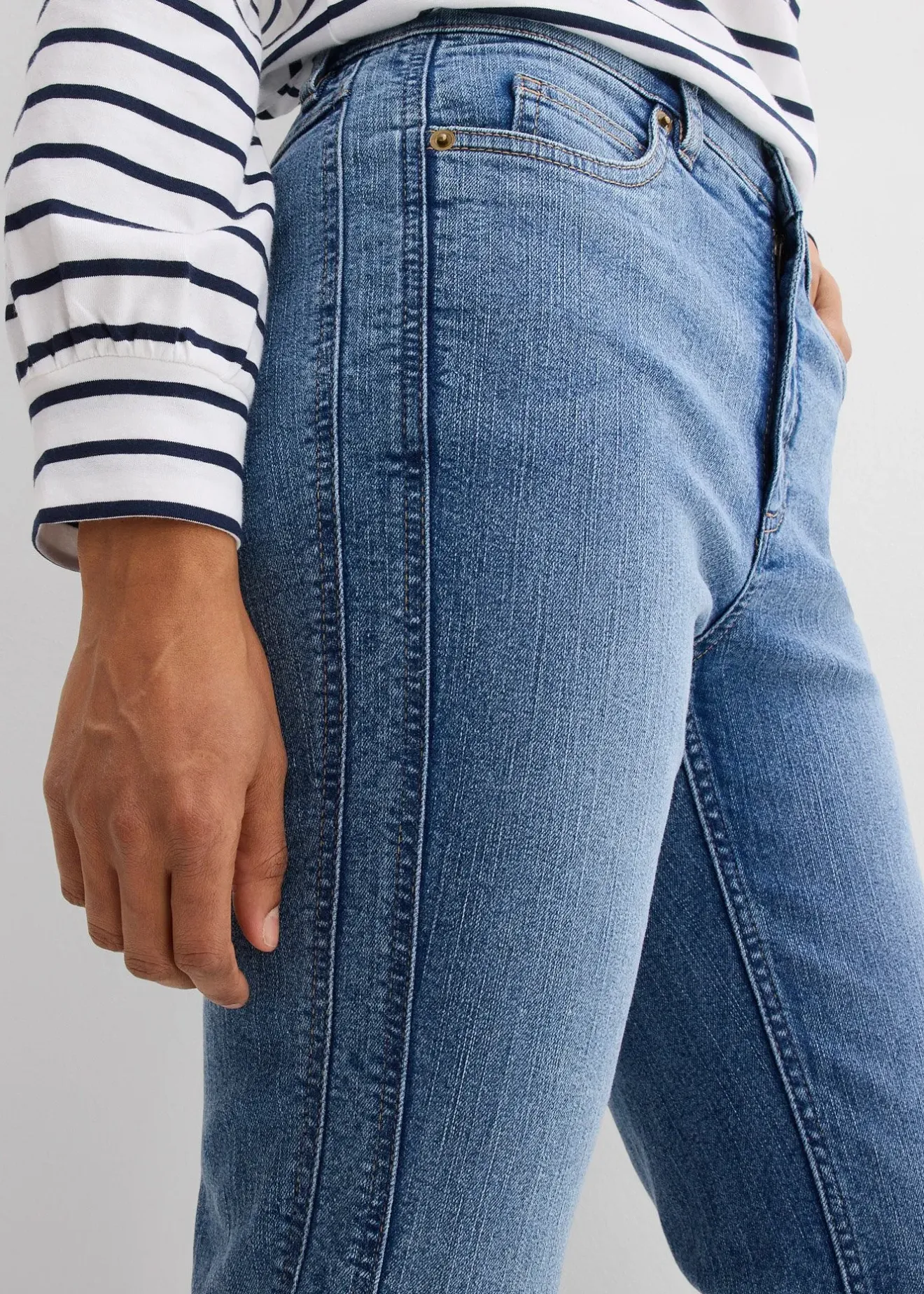Femme bonprix Jeans|Jean droit taille haute