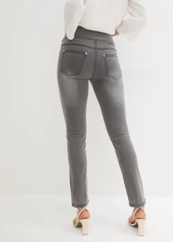 Femme bonprix Tailles Petite|Jeans|Jean droit taille mi-haute et élastiquée, très extensible