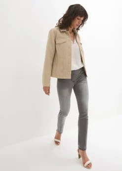 Femme bonprix Tailles Petite|Jeans|Jean droit taille mi-haute et élastiquée, très extensible