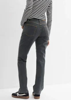 bonprix Jean droit taille mi-haute, extensible|Femme Jeans|Tailles Petite