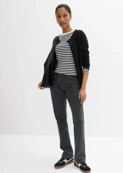 bonprix Jean droit taille mi-haute, extensible|Femme Jeans|Tailles Petite