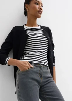 bonprix Jean droit taille mi-haute, extensible|Femme Jeans|Tailles Petite