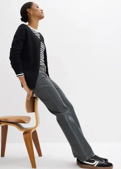 bonprix Jean droit taille mi-haute, extensible|Femme Jeans|Tailles Petite