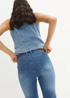 Femme bonprix Jeans|Tailles Petite|Jean droit taille mi-haute, extensible
