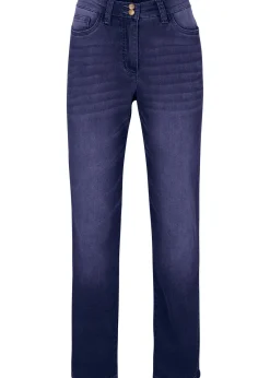 bonprix Jean droit taille mi-haute élastiquée, doublure chaude|Femme Vêtements Thermiques|Jeans