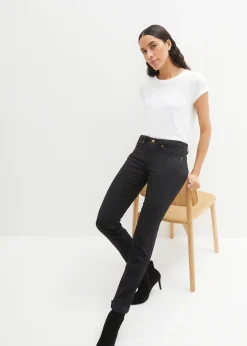bonprix Jean droit taille mi-haute, extensible|Femme Jeans|Tailles Petite