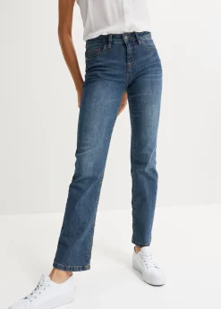 Femme bonprix Tailles Petite|Jeans|Jean droit taille mi-haute, extensible