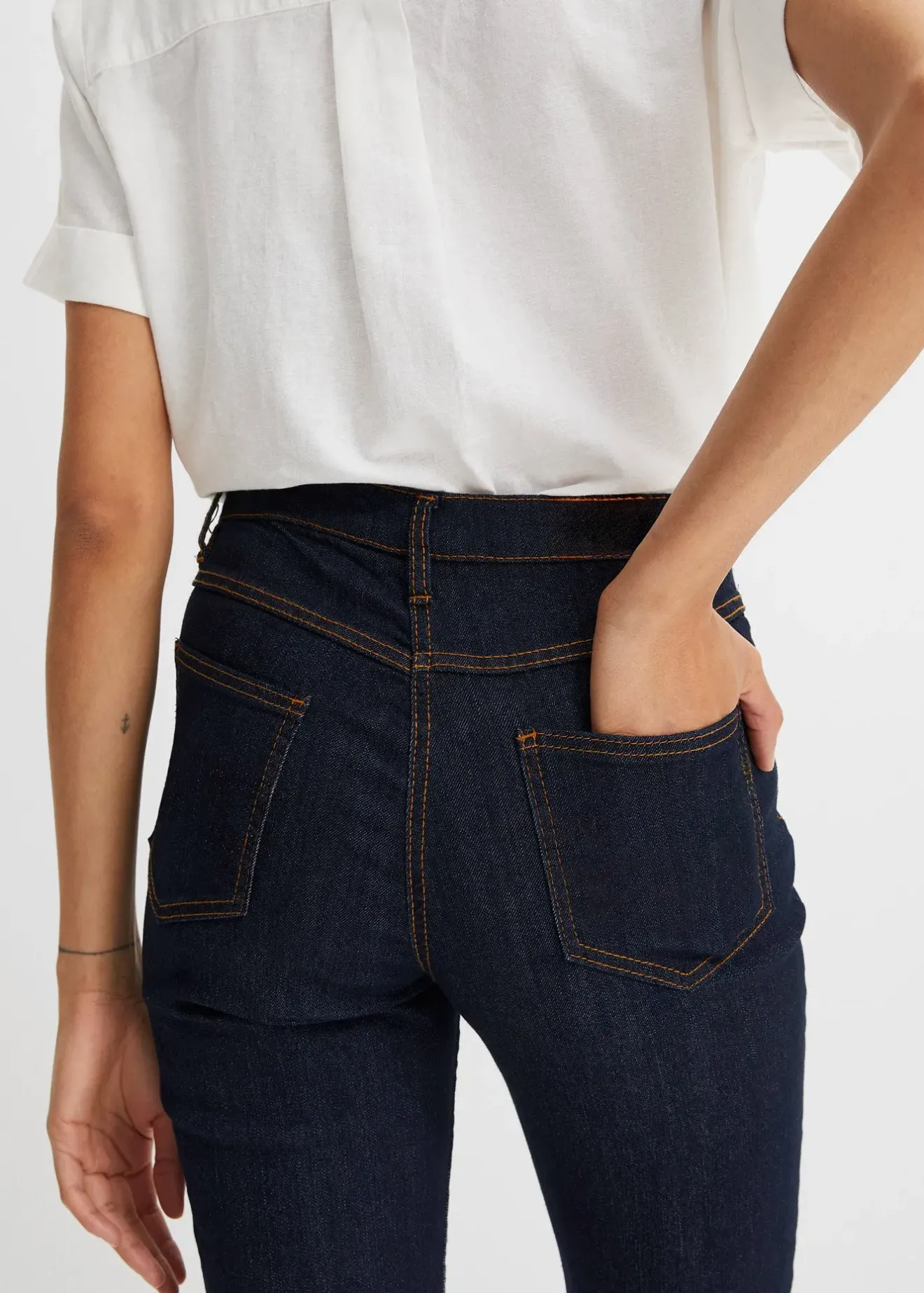 Femme bonprix Jeans|Tailles Petite|Jean droit taille mi-haute, extensible