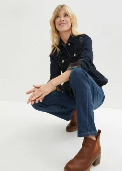 Femme bonprix Jeans|Jean droit taille mi-haute, extensible