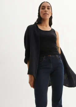 bonprix Jean droit taille mi-haute, extensible|Femme Tailles Petite