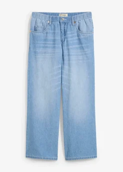 bonprix Jean droit taille mi-haute et élastiquée, raccourci|Femme Jeans