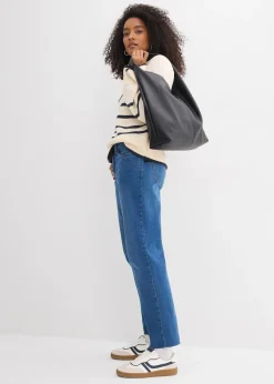 bonprix Jean droit, taille mi-haute, cropped|Femme Jeans