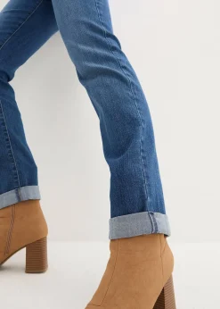 bonprix Jean droit taille mi-haute, extensible|Femme Tailles Petite