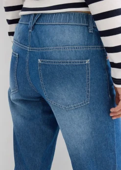 Femme bonprix Jeans|Jean droit taille mi-haute et élastiquée, raccourci