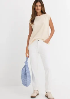 Femme bonprix Tailles Petite|Jean droit taille mi-haute, extensible