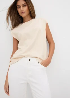 Femme bonprix Tailles Petite|Jean droit taille mi-haute, extensible