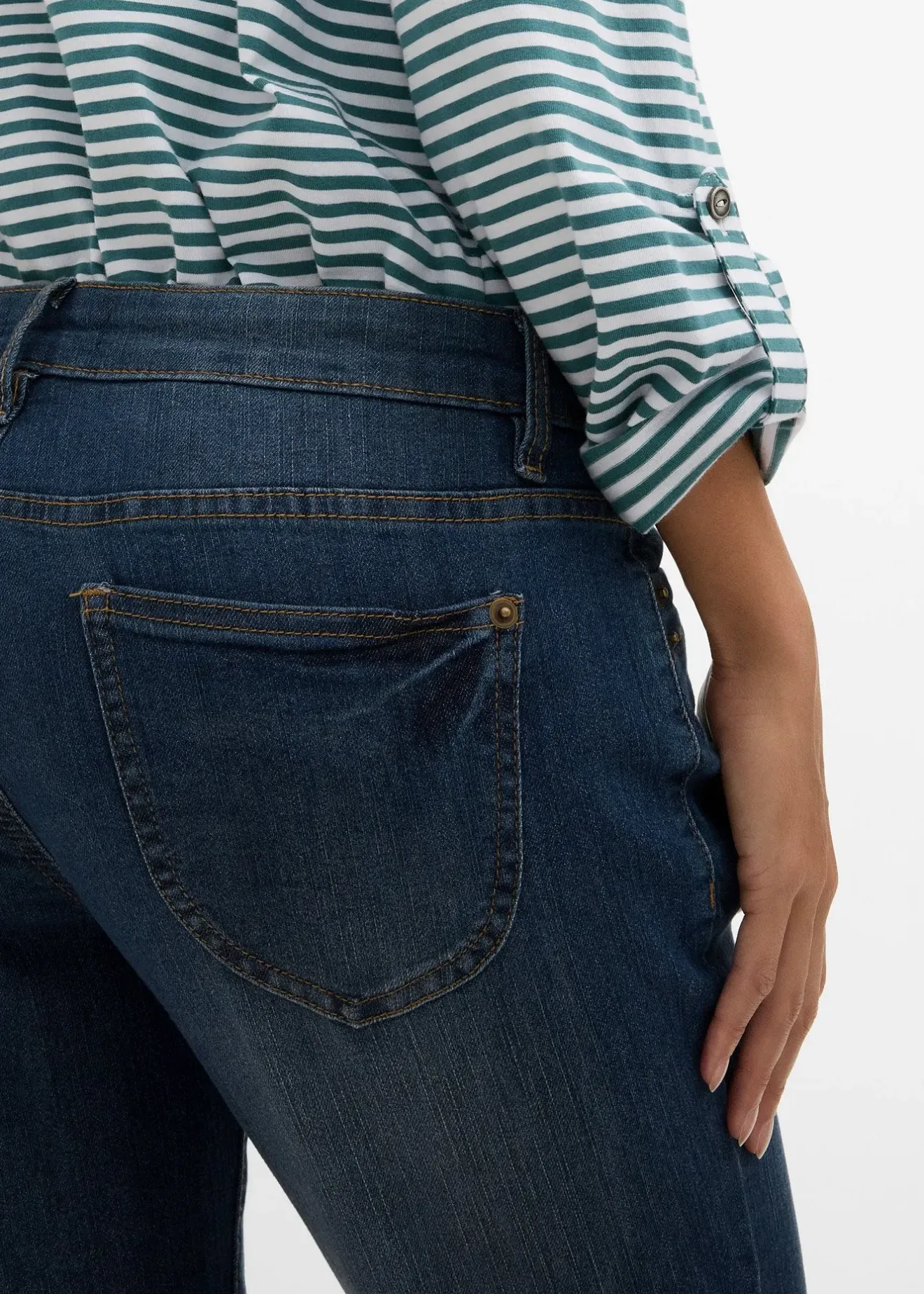 bonprix Jean droit taille mi-haute, extensible|Femme Tailles Petite