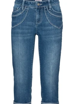 Femme bonprix Jeans|Jean droit taille mi-haute, cropped