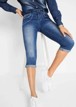 Femme bonprix Jeans|Jean droit taille mi-haute, cropped
