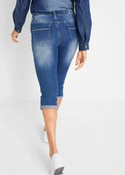Femme bonprix Jeans|Jean droit taille mi-haute, cropped