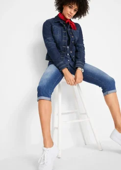 Femme bonprix Jeans|Jean droit taille mi-haute, cropped