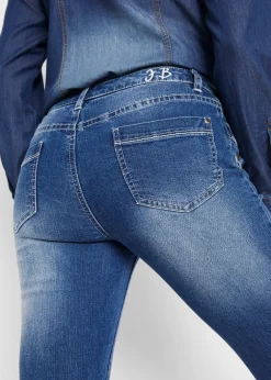 Femme bonprix Jeans|Jean droit taille mi-haute, cropped