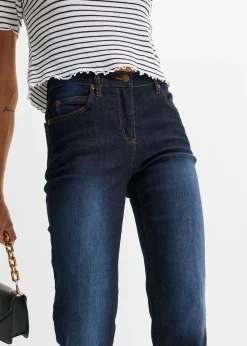 bonprix Jean droit taille mi-haute, extensible|Femme Tailles Petite