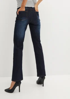 Femme bonprix Jeans|Jean droit taille mi-haute, extensible