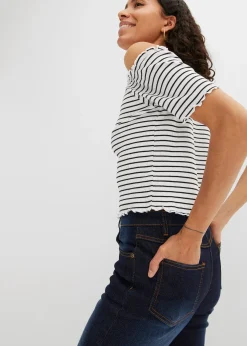 Femme bonprix Jeans|Jean droit taille mi-haute, extensible