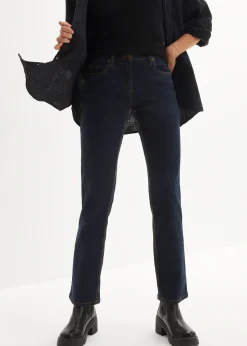 Femme bonprix Jeans|Jean droit taille mi-haute, extensible