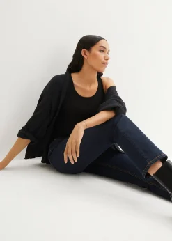 Femme bonprix Jeans|Jean droit taille mi-haute, extensible