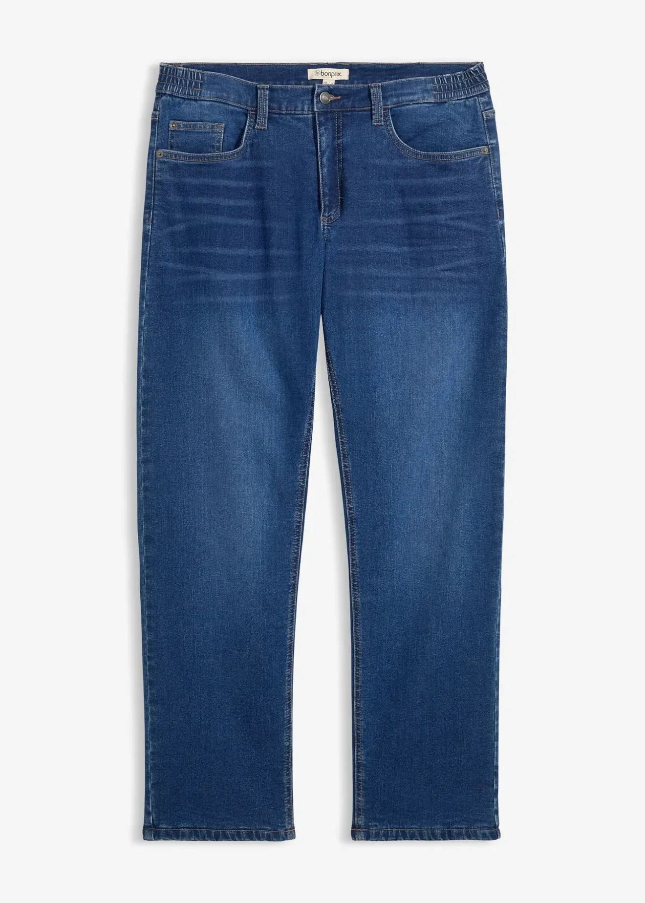 Homme bonprix Vêtements Thermiques|Vêtements De Plein Air|Jean extensible loose, taille élastiquée, doublure chaude, droit