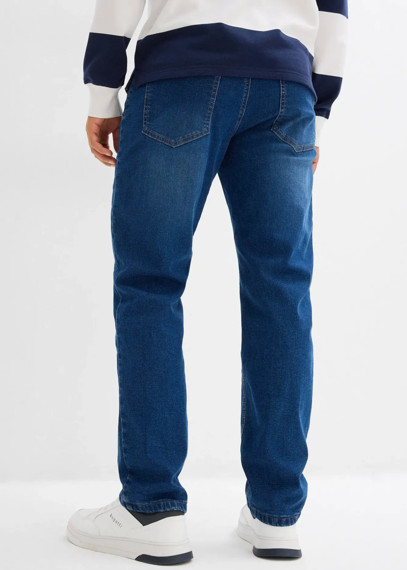Homme bonprix Vêtements Thermiques|Vêtements De Plein Air|Jean extensible loose, taille élastiquée, doublure chaude, droit