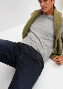 bonprix Jean extensible loose, taille élastiquée, doublure chaude, droit|Homme Vêtements Thermiques|Vêtements De Plein Air