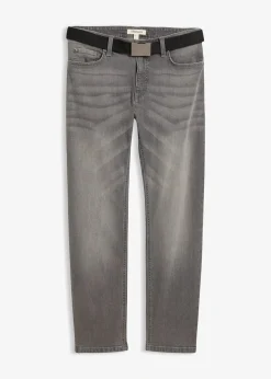 bonprix Jean extensible regular avec ceinture, droit|Homme Jeans
