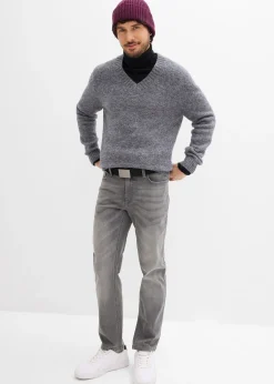 bonprix Jean extensible regular avec ceinture, droit|Homme Jeans