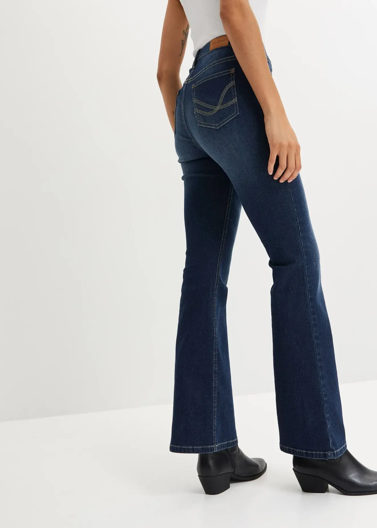 Femme bonprix Jeans|Jean flare taille haute