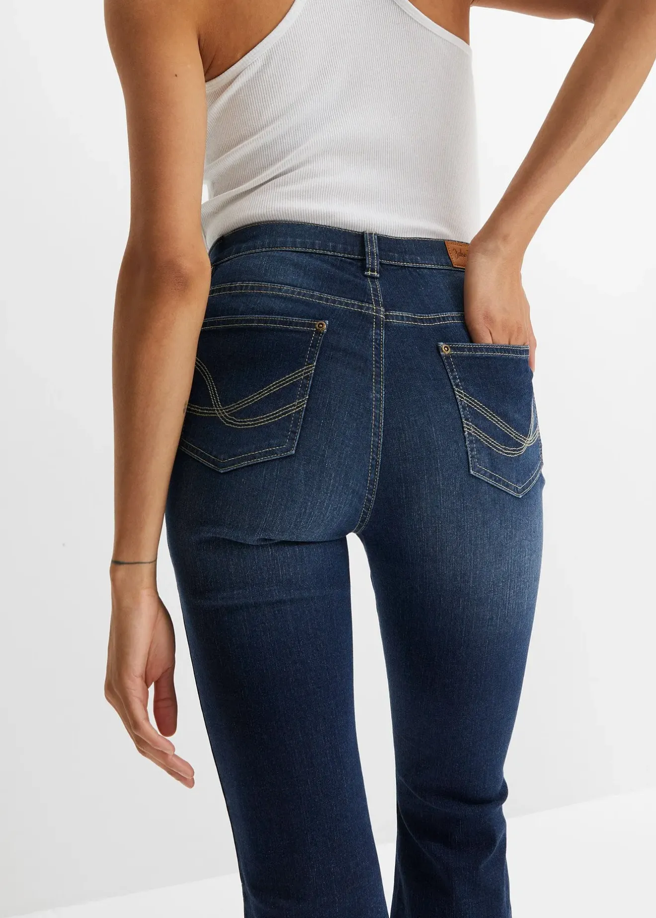 Femme bonprix Jeans|Jean flare taille haute