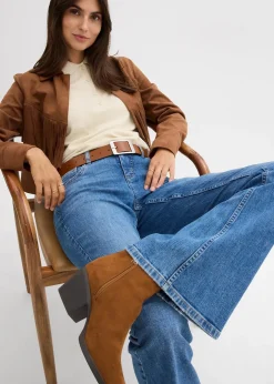 Femme bonprix Jeans|Jean flare taille mi-haute