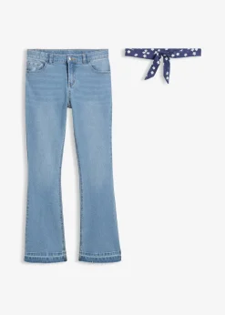 bonprix Jean flare taille mi-haute avec ceinture à nouer (ens. 2 pces)|Enfant Vêtements Enfant