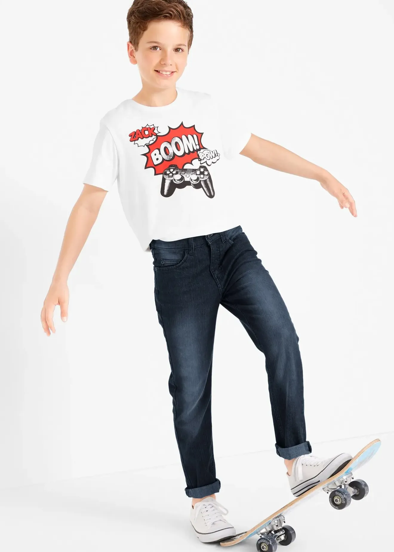 bonprix Jean garçon Slim, droit et extensible|Enfant Vêtements Enfant|Garçons 9-16 Ans·Jeans