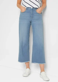 Femme bonprix Jeans|Jean large 7/8 extensible