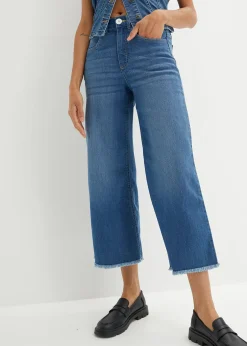 Femme bonprix Jeans|Jean large 7/8 extensible