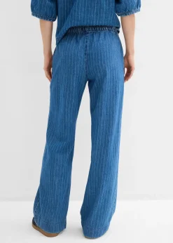 bonprix Jean large à taille entièrement élastiquée, coton|Femme Jeans|Tailles Petite