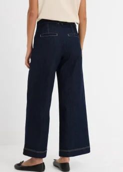 Femme bonprix Jeans|Jean large à taille haute élastiquée