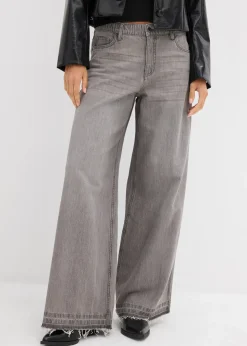 Femme bonprix Tailles Petite|Jeans|Jean large à taille mi-haute élastiquée