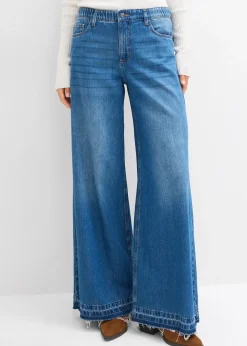 bonprix Jean large à taille mi-haute élastiquée|Femme Tailles Petite|Jeans