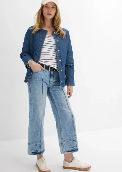 Femme bonprix Jeans|Jean large cropped taille mi-haute